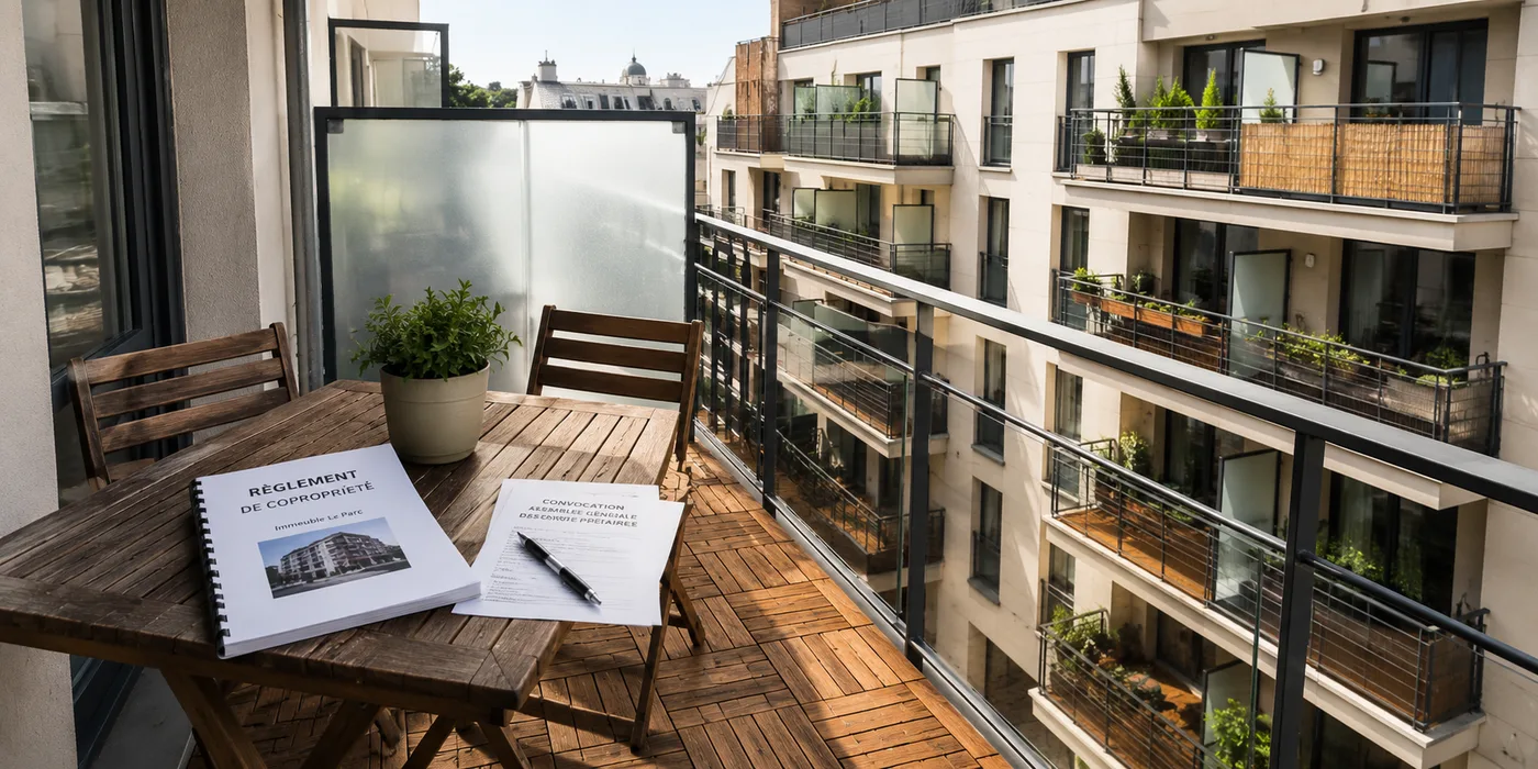 Terrasse bois en copropriété