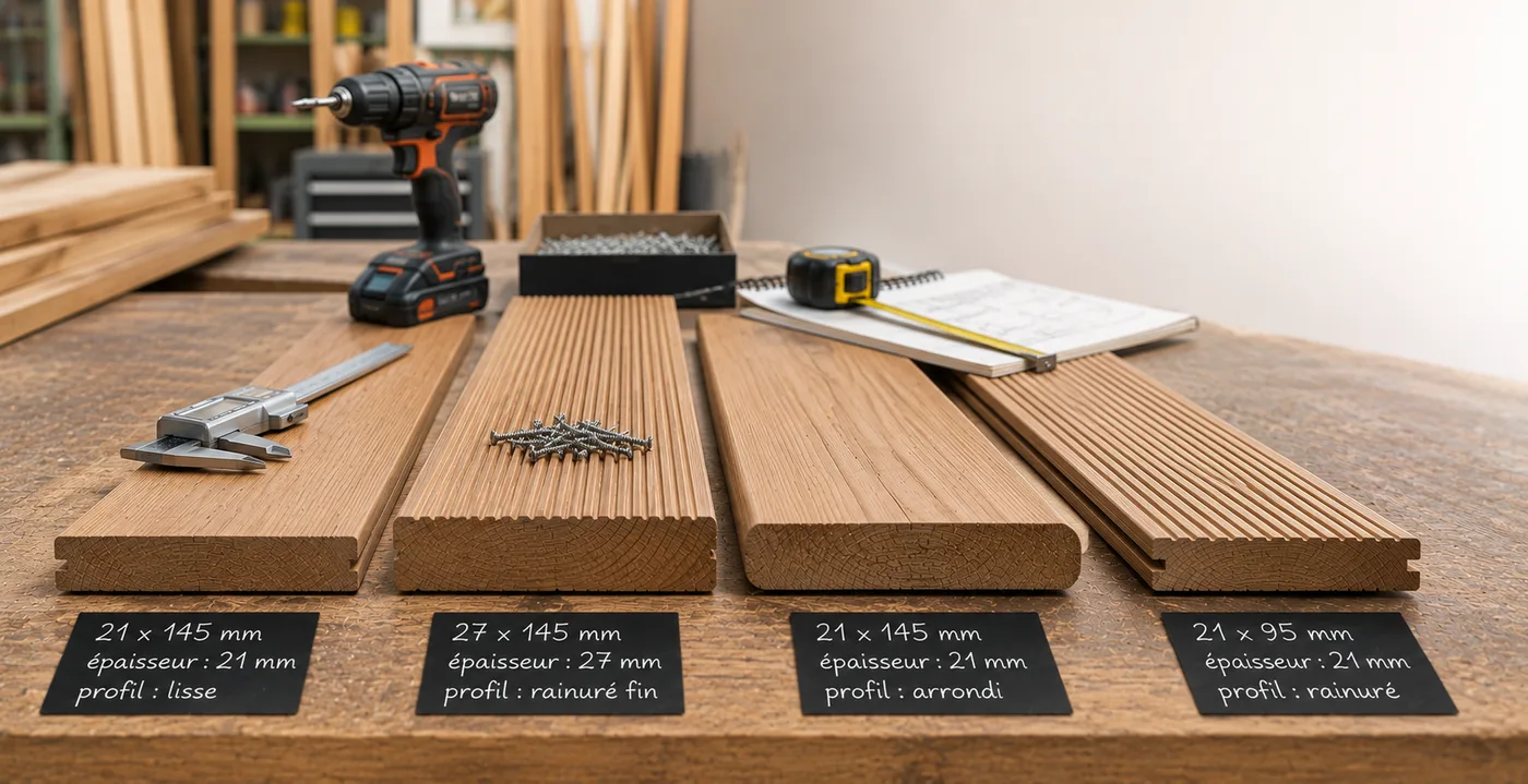 Profils de lames de terrasse bois