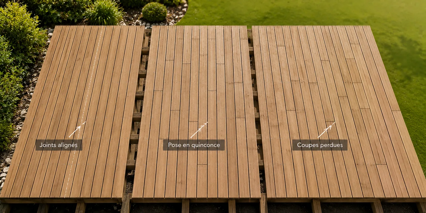 Aboutage des lames de terrasse bois