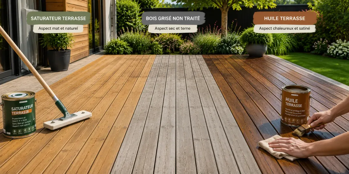 Saturateur et huile pour terrasse bois
